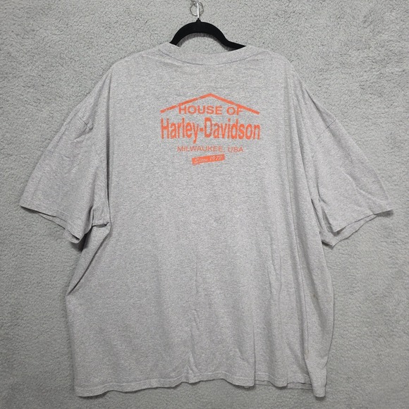 Harley Davidson Shirt Mens 4XL 105th Milwaukee This is where home is Gray 2008 - Picture 5 of 11